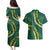 Hawaii Puakenikeni - Maile Lei Couples Matching Puletasi and Hawaiian Shirt Sage Green