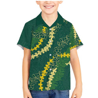 Hawaii Puakenikeni - Maile Lei Family Matching Mermaid Dress and Hawaiian Shirt Sage Green