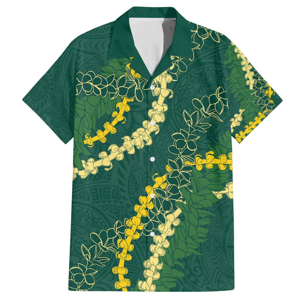 Hawaii Puakenikeni - Maile Lei Family Matching Off The Shoulder Long Sleeve Dress and Hawaiian Shirt Sage Green