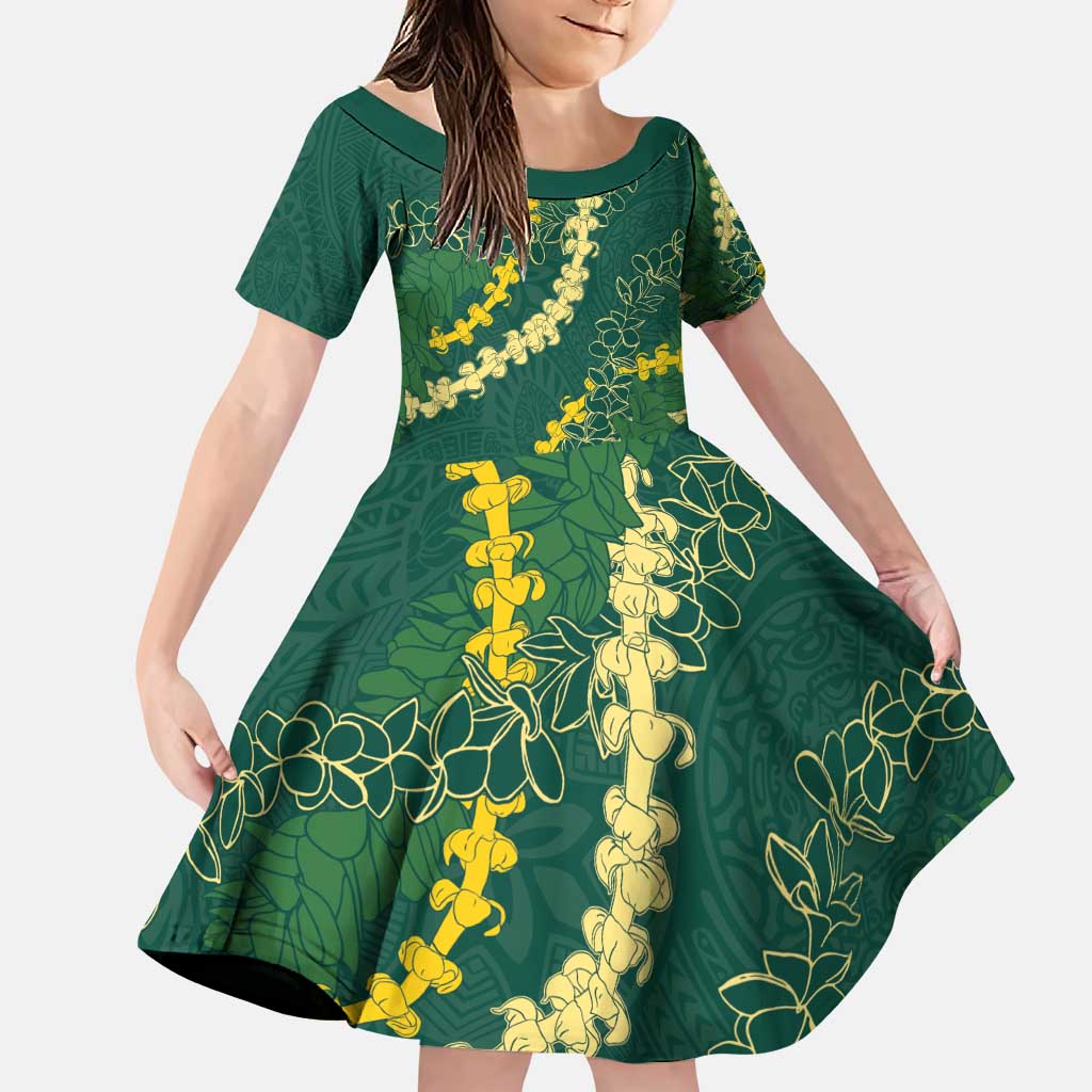 Hawaii Puakenikeni - Maile Lei Family Matching Puletasi and Hawaiian Shirt Sage Green