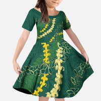 Hawaii Puakenikeni - Maile Lei Family Matching Puletasi and Hawaiian Shirt Sage Green