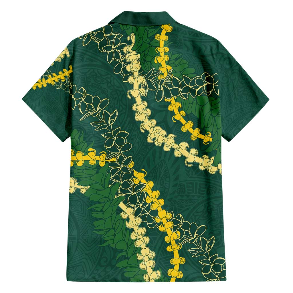 Hawaii Puakenikeni - Maile Lei Family Matching Puletasi and Hawaiian Shirt Sage Green
