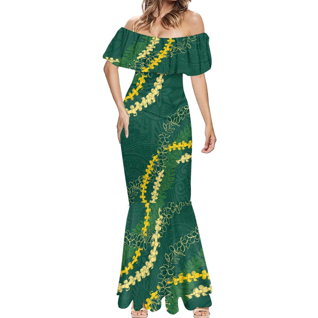 Hawaii Puakenikeni - Maile Lei Mermaid Dress Sage Green