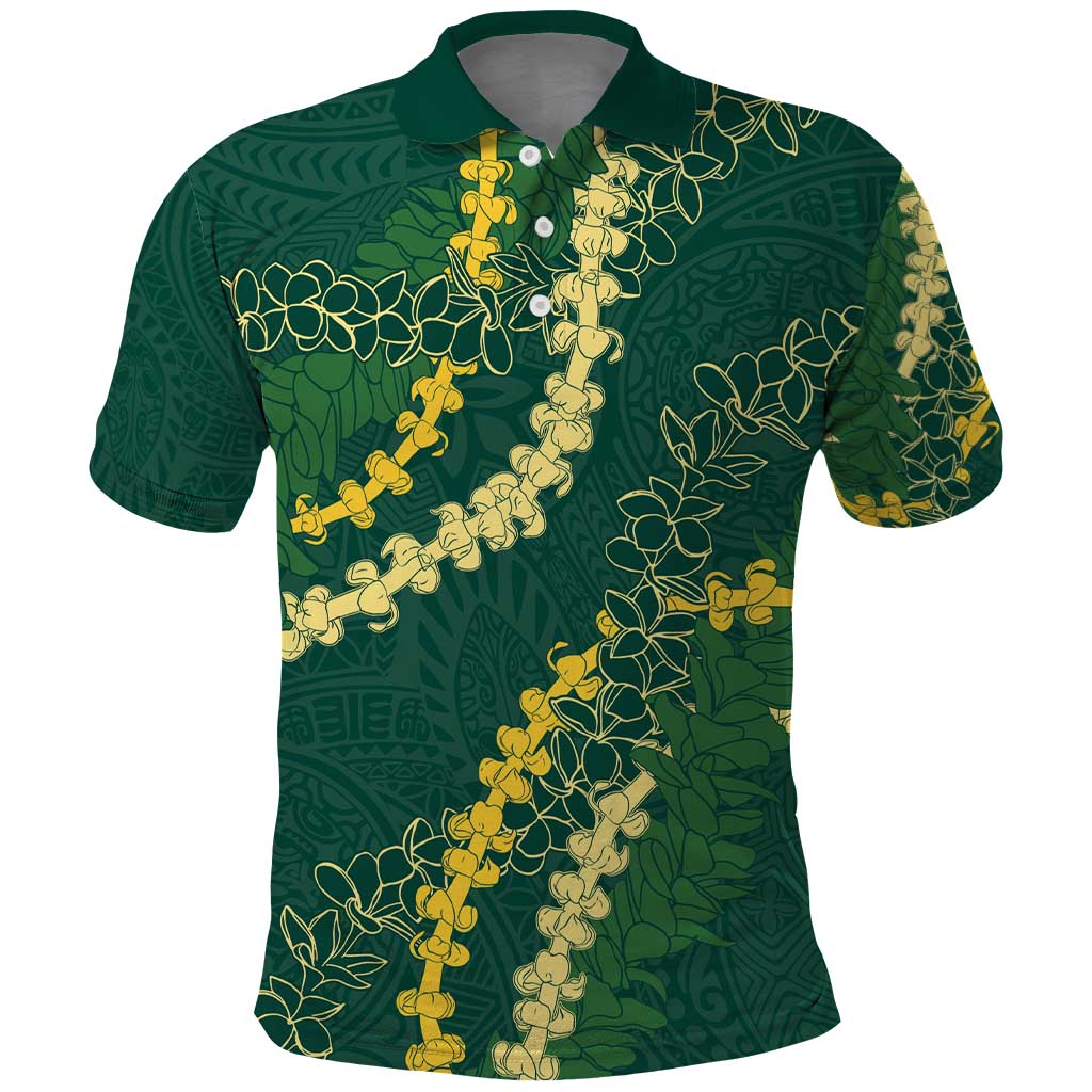 Hawaii Puakenikeni - Maile Lei Polo Shirt Sage Green LT7 Sage Green - Polynesian Pride