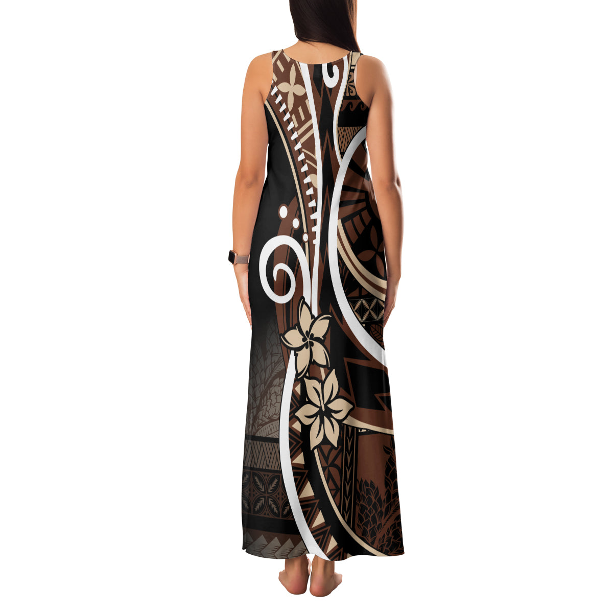 Samoa Siapo Classic Motif Family Matching Tank Maxi Dress and Hawaiian Shirt Manuia le tuto’atasi o Samoa Independence Black Style