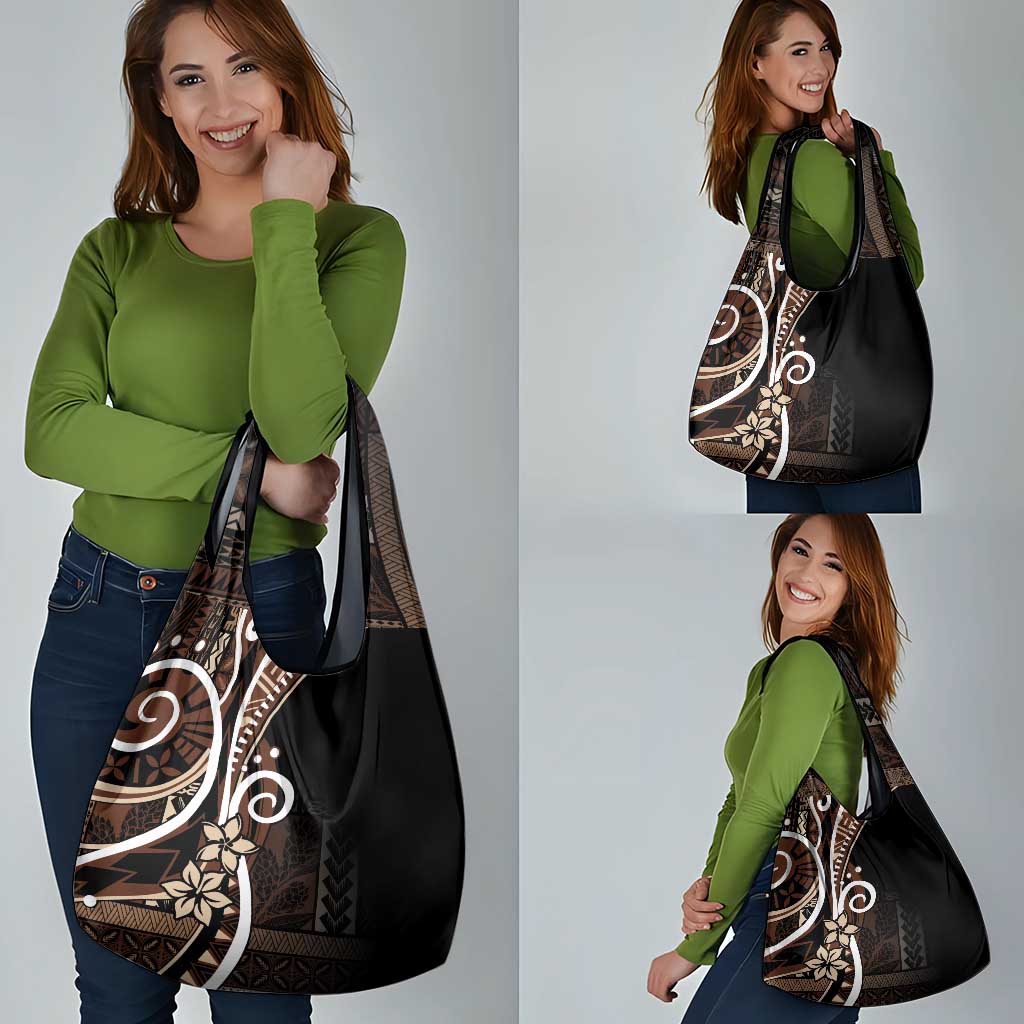 Samoa Siapo Classic Motif Grocery Bag Manuia le tuto’atasi o Samoa Independence Black Style