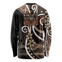 Samoa Siapo Classic Motif Long Sleeve Shirt Manuia le tuto’atasi o Samoa Independence Black Style