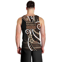 Samoa Siapo Classic Motif Men Tank Top Manuia le tuto’atasi o Samoa Independence Black Style