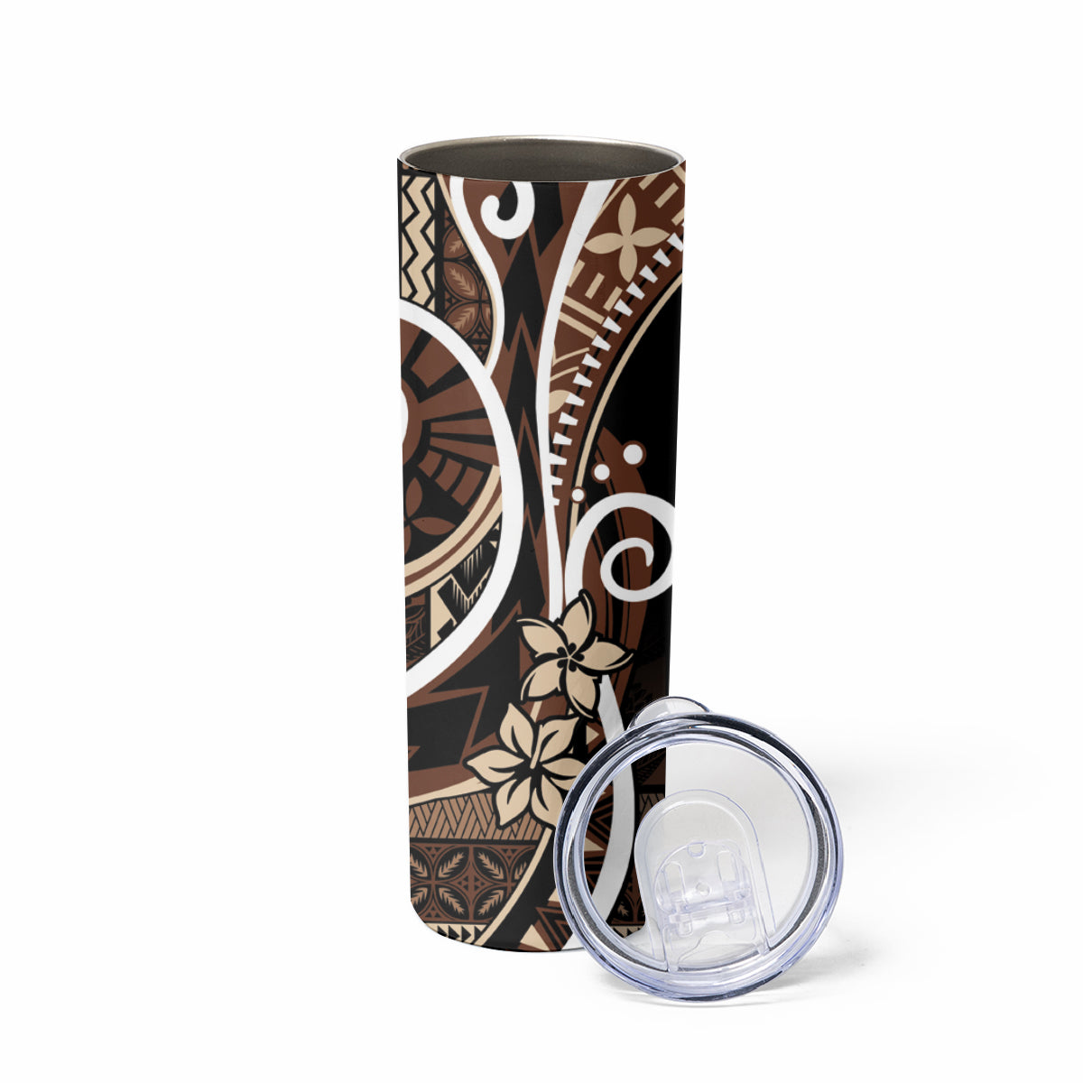 Samoa Siapo Classic Motif Skinny Tumbler Manuia le tutoatasi o Samoa Independence Black Style