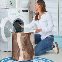 Polynesian Tribal Pattern Patchwork Picturesque Laundry Basket Mocha