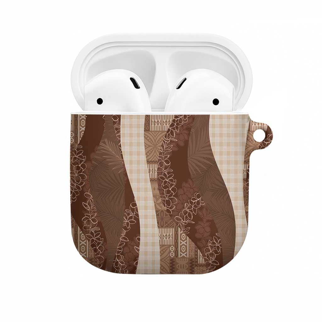 Polynesian Tribal Pattern Patchwork Picturesque AirPods Case Mocha