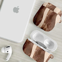 Polynesian Tribal Pattern Patchwork Picturesque AirPods Case Mocha
