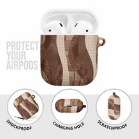 Polynesian Tribal Pattern Patchwork Picturesque AirPods Case Mocha