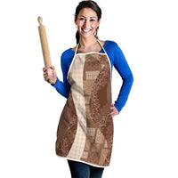 Polynesian Tribal Pattern Patchwork Picturesque Apron Mocha