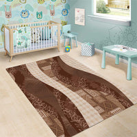 Polynesian Tribal Pattern Patchwork Picturesque Area Rug Mocha