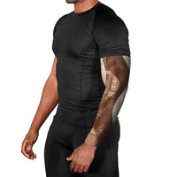 Polynesian Tribal Pattern Patchwork Picturesque Arm Sleeves Mocha