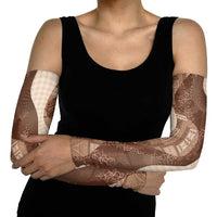 Polynesian Tribal Pattern Patchwork Picturesque Arm Sleeves Mocha
