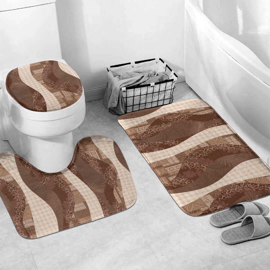 Polynesian Tribal Pattern Patchwork Picturesque Bathroom Set Mocha