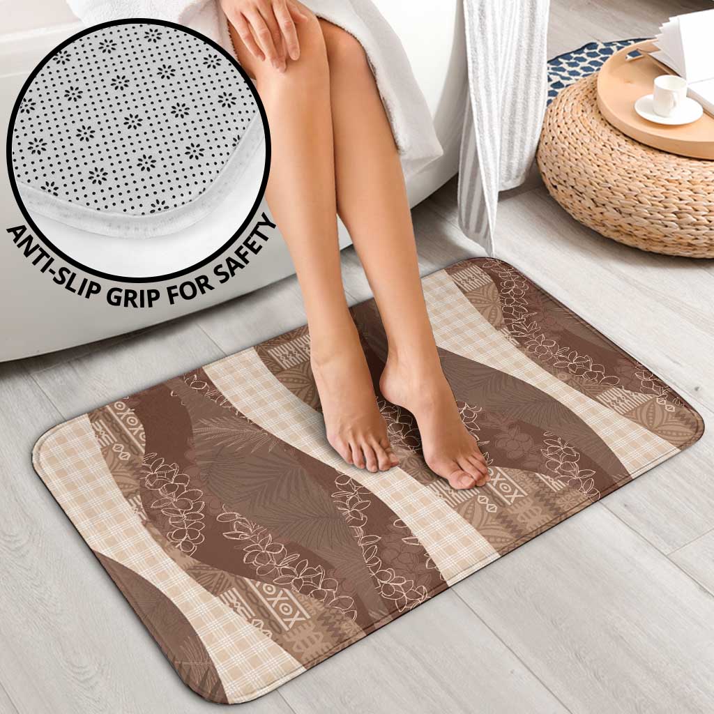 Polynesian Tribal Pattern Patchwork Picturesque Bathroom Set Mocha