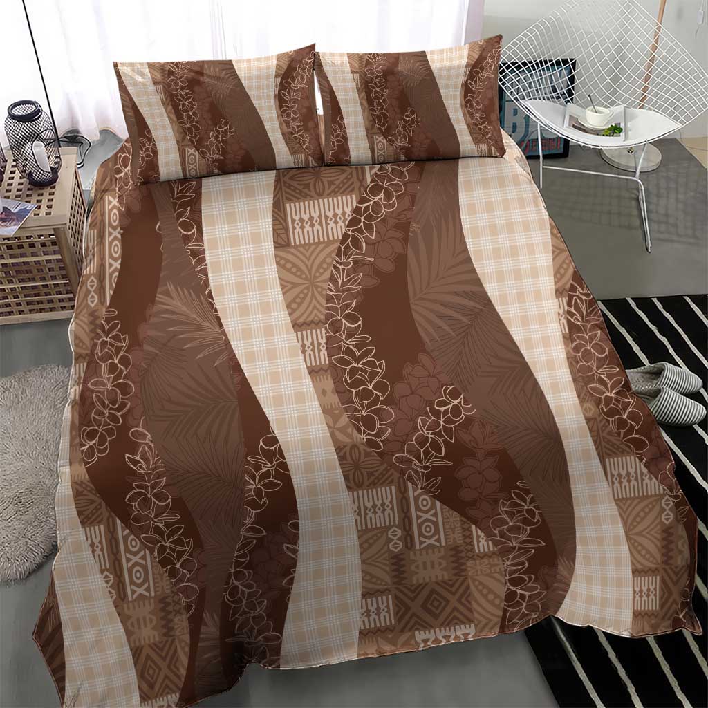 Polynesian Tribal Pattern Patchwork Picturesque Bedding Set Mocha