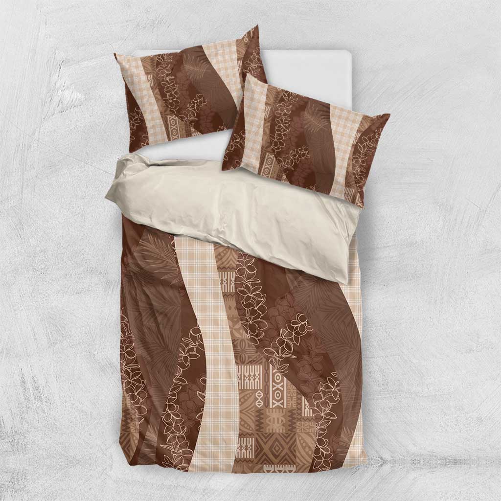 Polynesian Tribal Pattern Patchwork Picturesque Bedding Set Mocha
