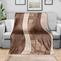 Polynesian Tribal Pattern Patchwork Picturesque Blanket Mocha