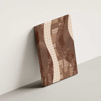 Polynesian Tribal Pattern Patchwork Picturesque Canvas Wall Art Mocha