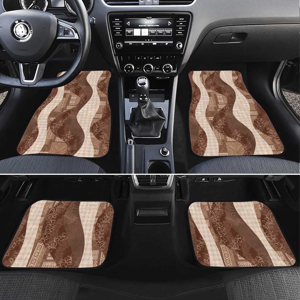 Polynesian Tribal Pattern Patchwork Picturesque Car Mats Mocha