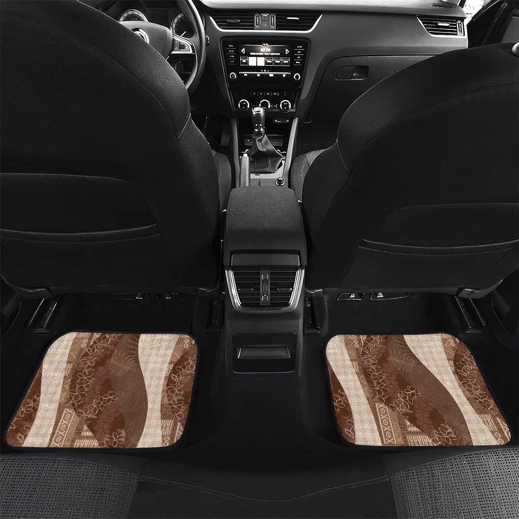 Polynesian Tribal Pattern Patchwork Picturesque Car Mats Mocha