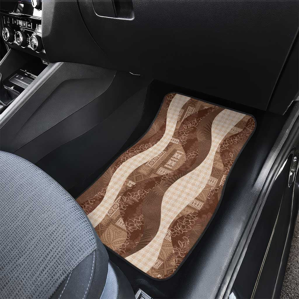 Polynesian Tribal Pattern Patchwork Picturesque Car Mats Mocha
