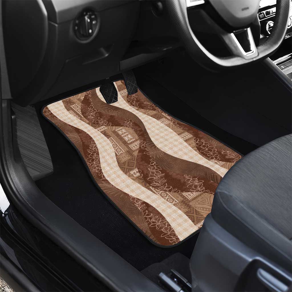 Polynesian Tribal Pattern Patchwork Picturesque Car Mats Mocha