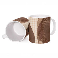 Polynesian Tribal Pattern Patchwork Picturesque Ceramic Mug Mocha