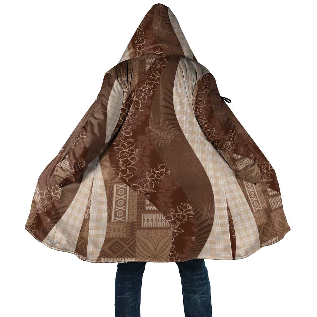 Polynesian Tribal Pattern Patchwork Picturesque Cloak Mocha