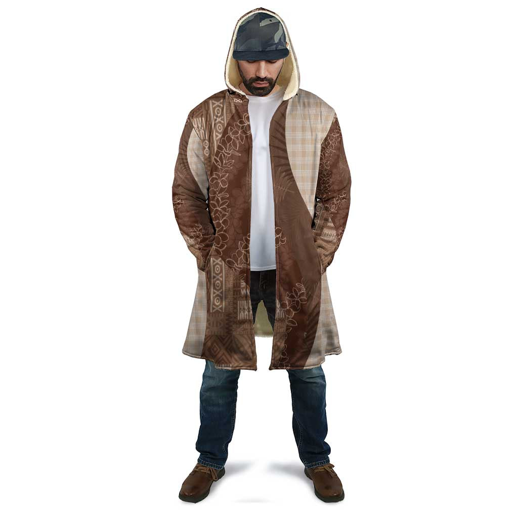 Polynesian Tribal Pattern Patchwork Picturesque Cloak Mocha