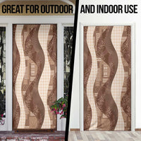 Polynesian Tribal Pattern Patchwork Picturesque Door Cover Mocha