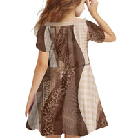 Polynesian Tribal Pattern Patchwork Picturesque Family Matching Puletasi and Hawaiian Shirt Mocha