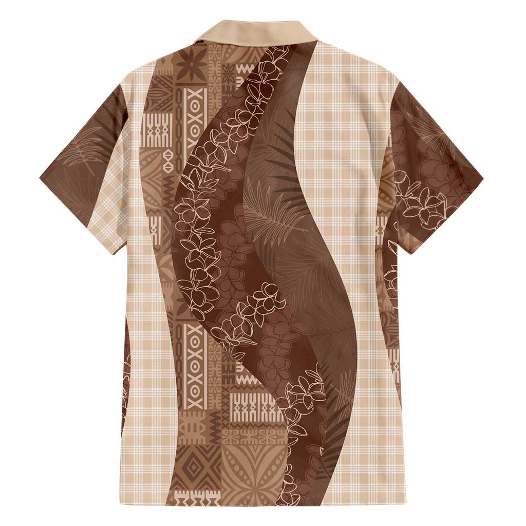 Polynesian Tribal Pattern Patchwork Picturesque Family Matching Puletasi and Hawaiian Shirt Mocha