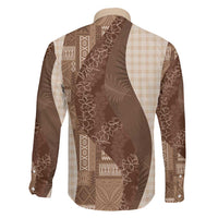 Polynesian Tribal Pattern Patchwork Picturesque Family Matching Puletasi and Hawaiian Shirt Mocha