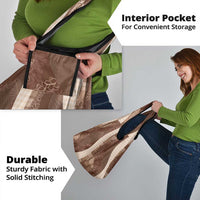 Polynesian Tribal Pattern Patchwork Picturesque Grocery Bag Mocha