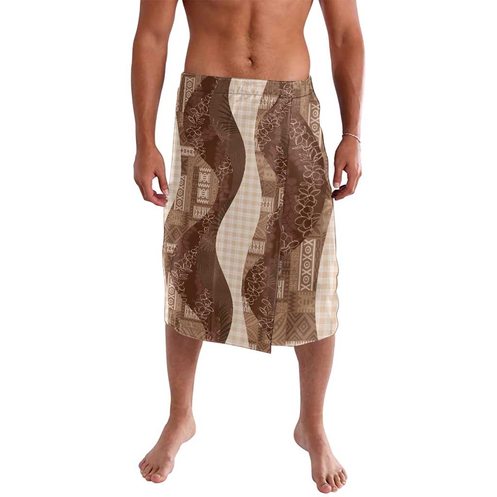 Polynesian Tribal Pattern Patchwork Picturesque Lavalava Mocha
