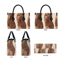 Polynesian Tribal Pattern Patchwork Picturesque Leather Bag Mocha
