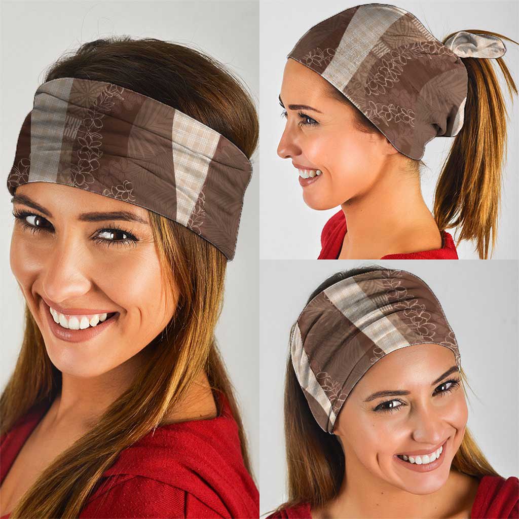 Polynesian Tribal Pattern Patchwork Picturesque Neck Gaiter Mocha