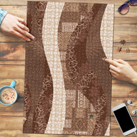 Polynesian Tribal Pattern Patchwork Picturesque Puzzle Mocha