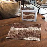 Polynesian Tribal Pattern Patchwork Picturesque Puzzle Mocha