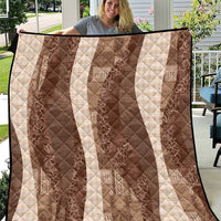 Polynesian Tribal Pattern Patchwork Picturesque Quilt Mocha