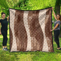 Polynesian Tribal Pattern Patchwork Picturesque Quilt Mocha