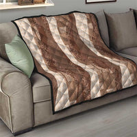 Polynesian Tribal Pattern Patchwork Picturesque Quilt Mocha