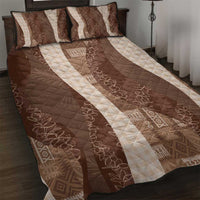 Polynesian Tribal Pattern Patchwork Picturesque Quilt Bed Set Mocha