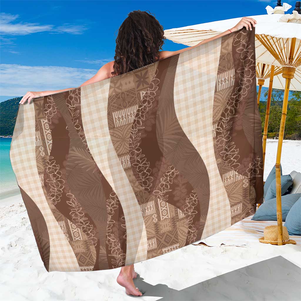 Polynesian Tribal Pattern Patchwork Picturesque Sarong Mocha