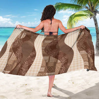Polynesian Tribal Pattern Patchwork Picturesque Sarong Mocha